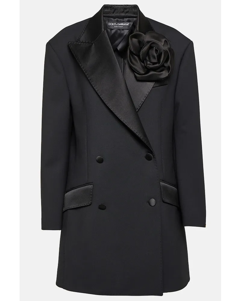 Dolce & Gabbana Blazer con applicazione floreale Nero