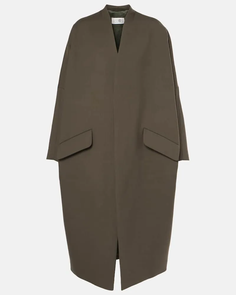 Maison Margiela Cappotto in gabardine Marrone