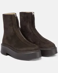 The Row Stivaletti Zipped Boot 1 in suede Marrone