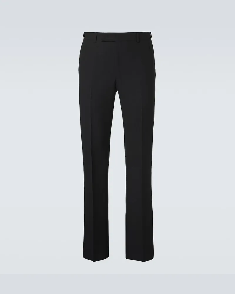 Thom Sweeney Pantaloni regular in lana Nero