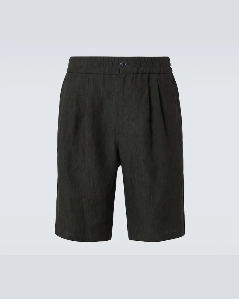 Giorgio Armani Shorts in lino Nero