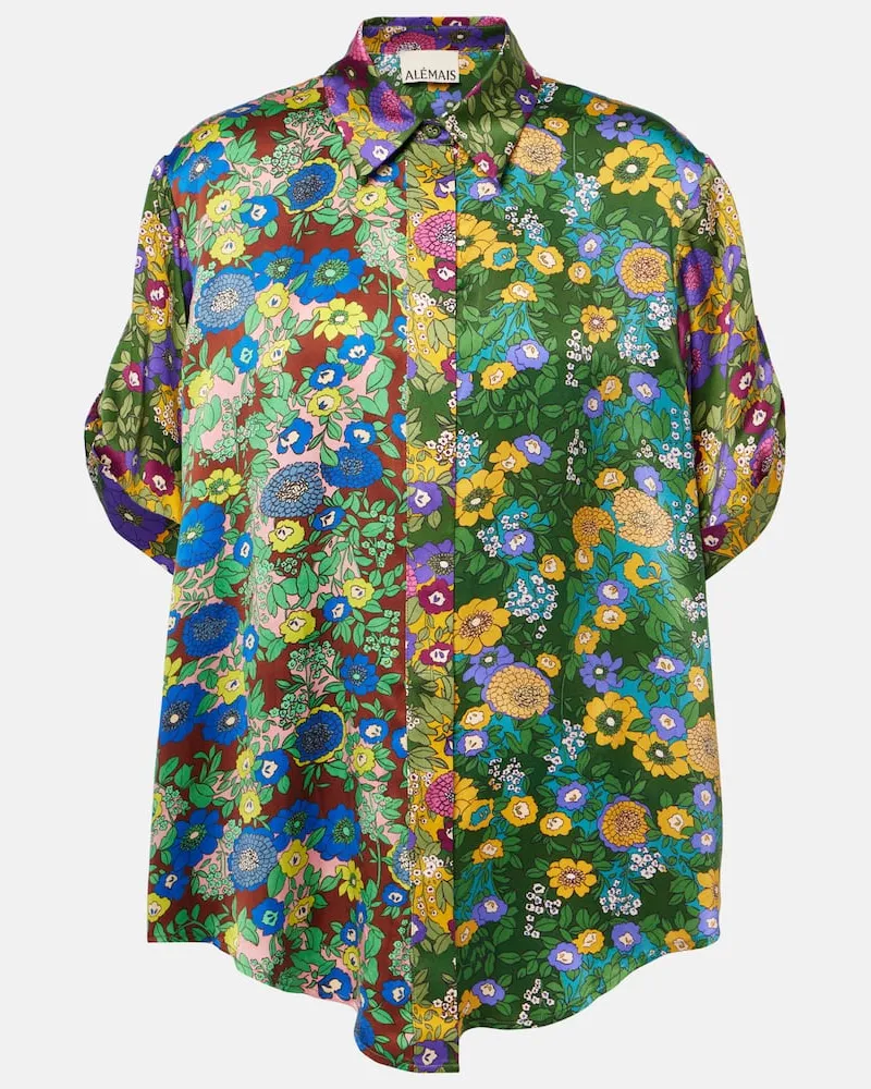 ALEMAIS AlÃ©mais Camicia in raso di seta con stampa Multicolore