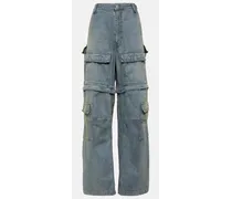 Balenciaga Jeans cargo a vita media Blu
