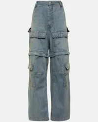 Balenciaga Jeans cargo a vita media Blu