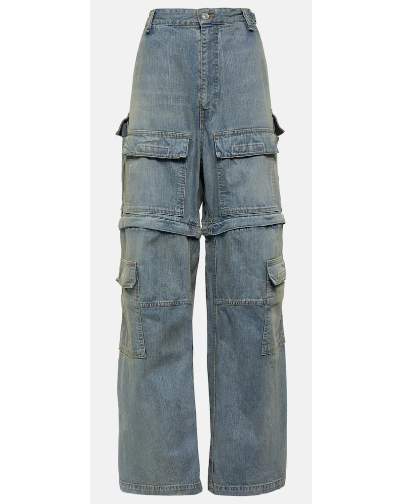 Balenciaga Jeans cargo a vita media Blu