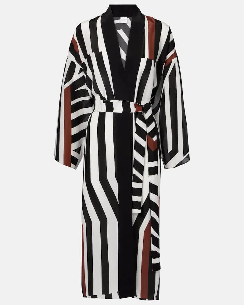 Max Mara Copricostume Ovatte a righe Bianco
