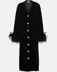 Valentino Garavani Cardigan in lana vergine con piume Nero