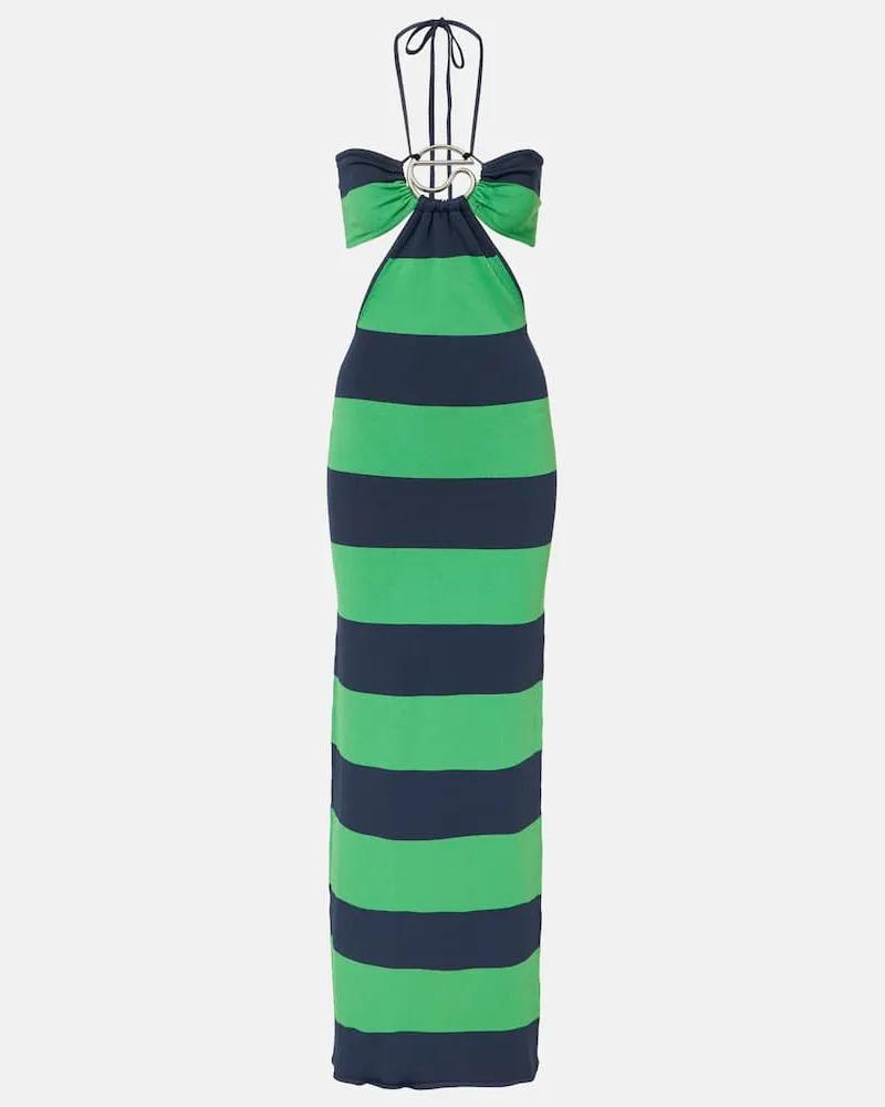 COPERNI Abito lungo a righe con cut-out Multicolore