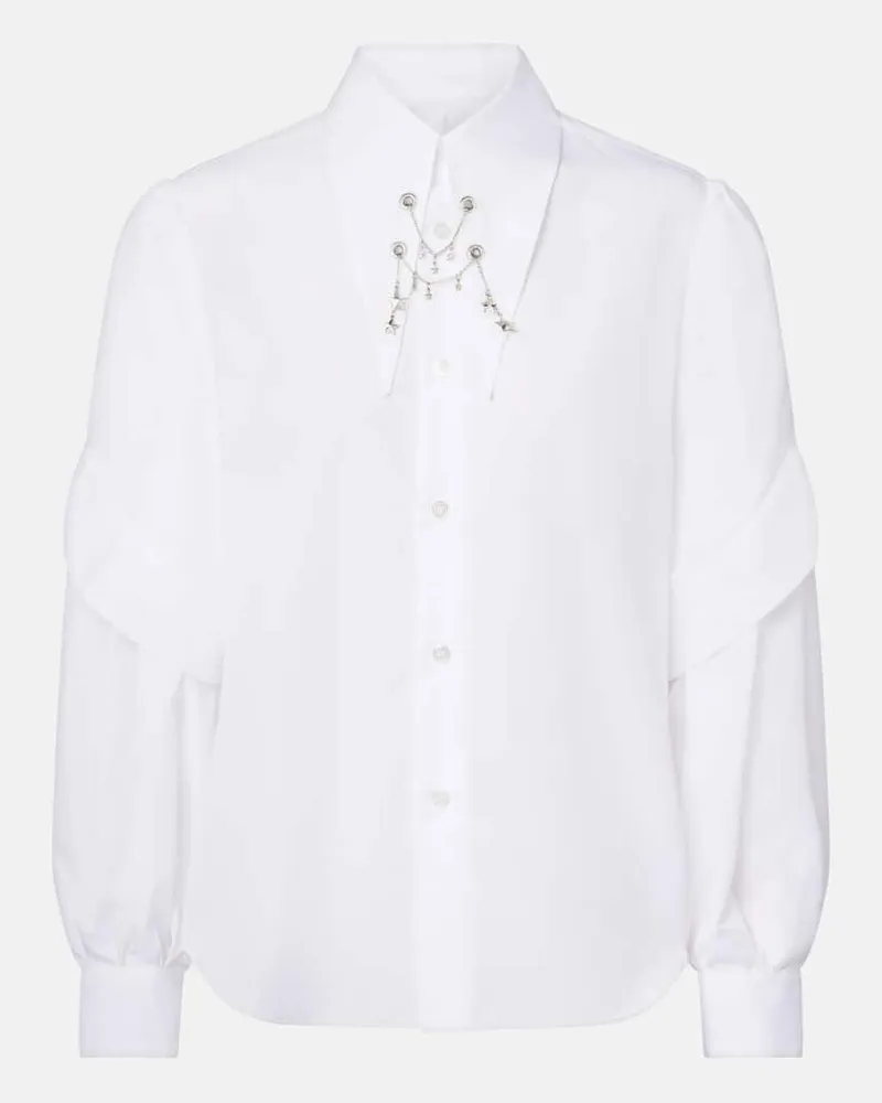 Noir Kei Ninomiya Camicia in cotone con decorazioni Bianco