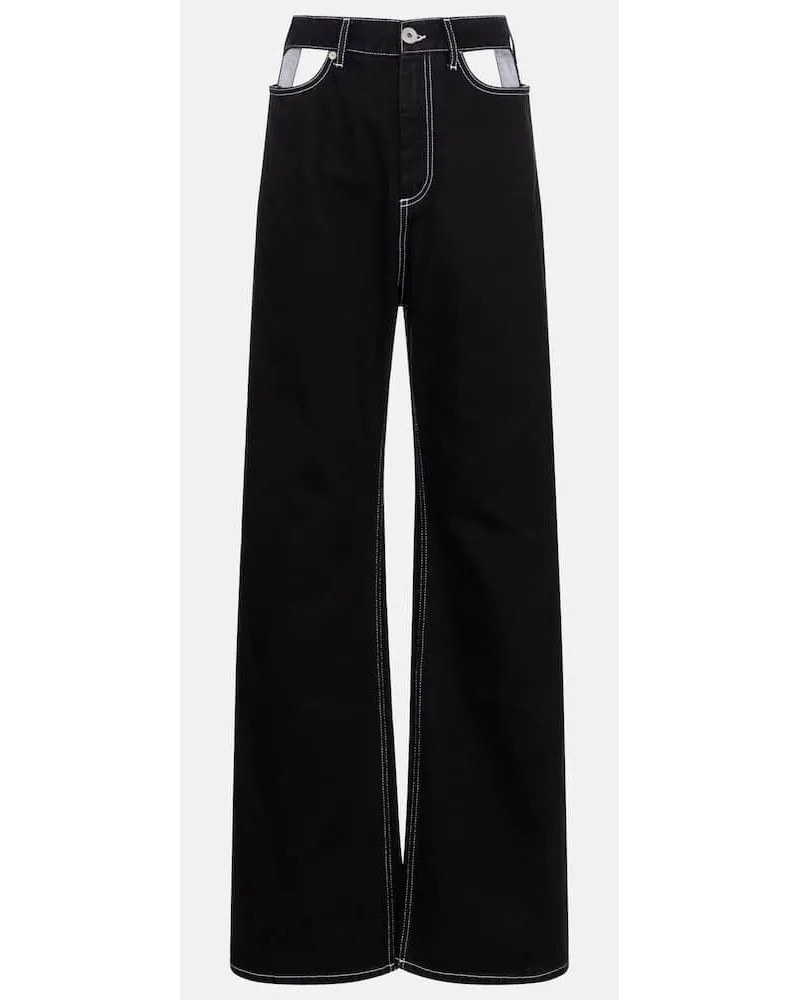 Maison Margiela Jeans flared a vita alta con cut-out Nero