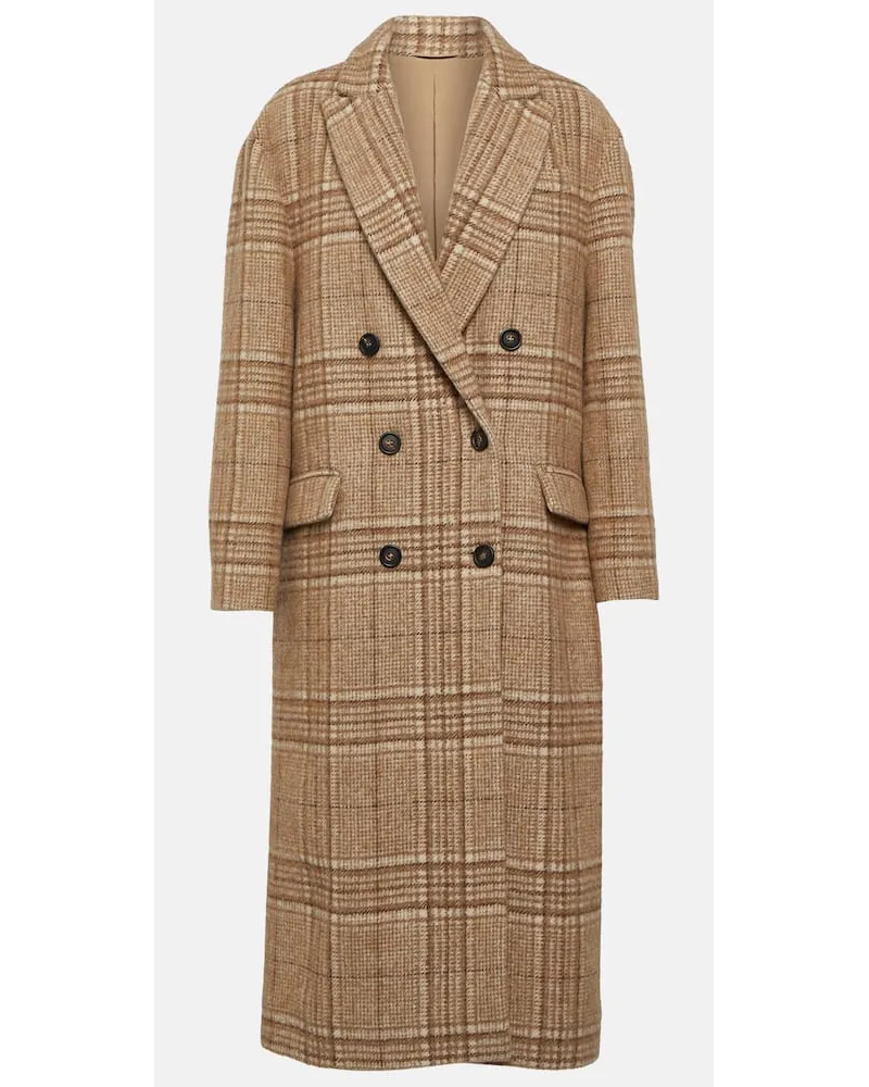 Brunello Cucinelli Cappotto doppiopetto in misto lana Beige
