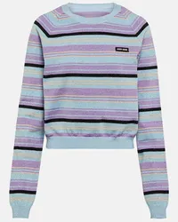 Miu Miu Pullover in misto seta a righe Viola