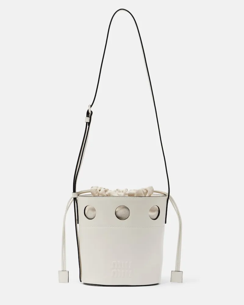 Miu Miu Borsa a secchiello in pelle Bianco