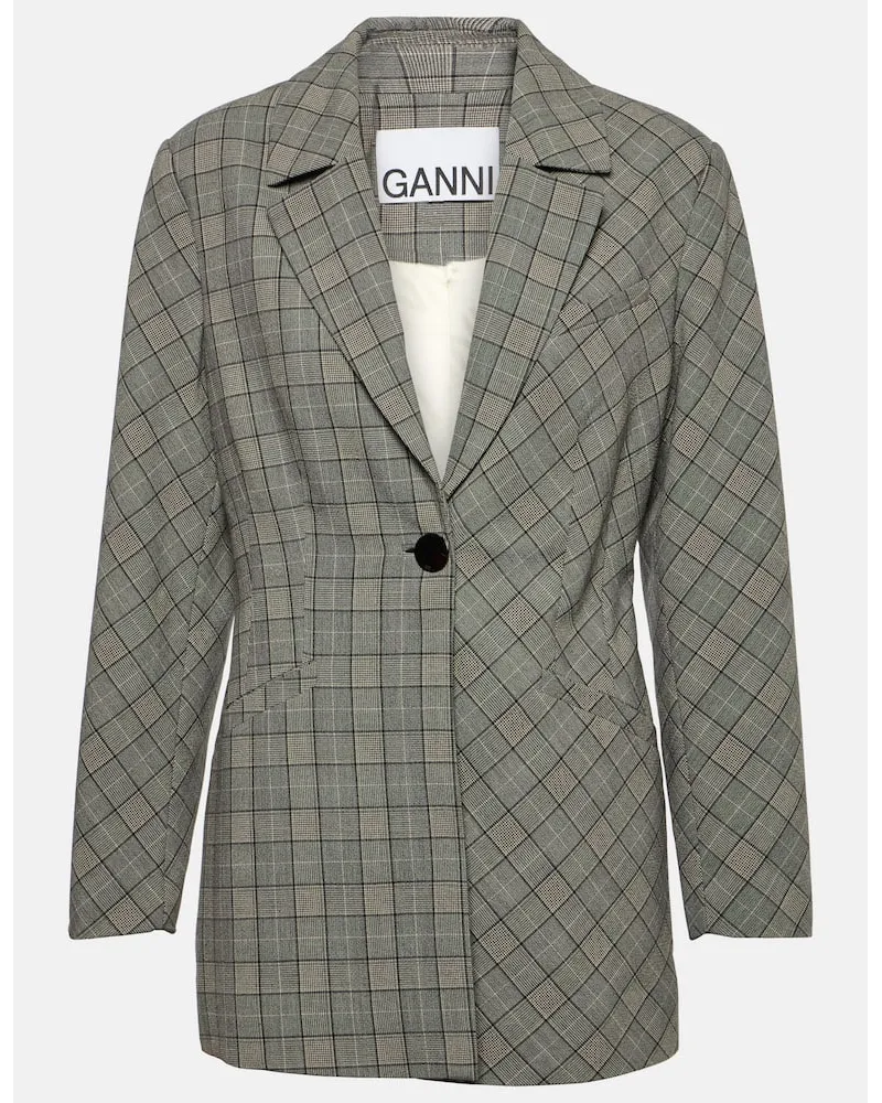 Ganni Blazer a quadri Grigio