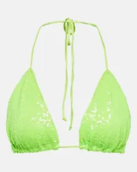 Norma Kamali Top Bikini con paillettes Verde