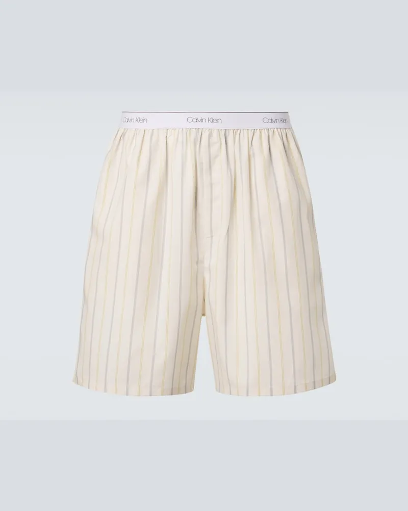Calvin Klein Shorts Edward in tessuto tecnico a righe Bianco