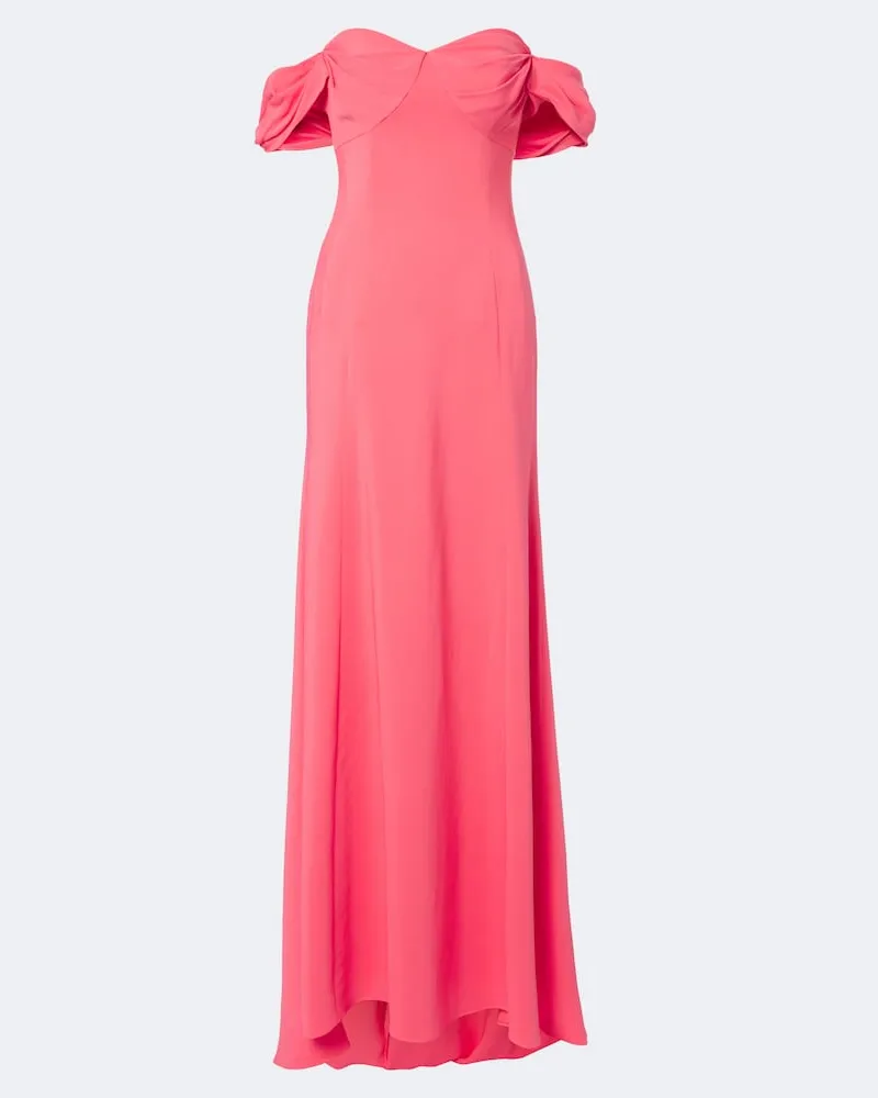 Oscar de la Renta Abito lungo off-shoulder Rosa