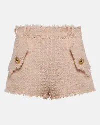 Balmain Shorts in tweed a vita alta Rosa