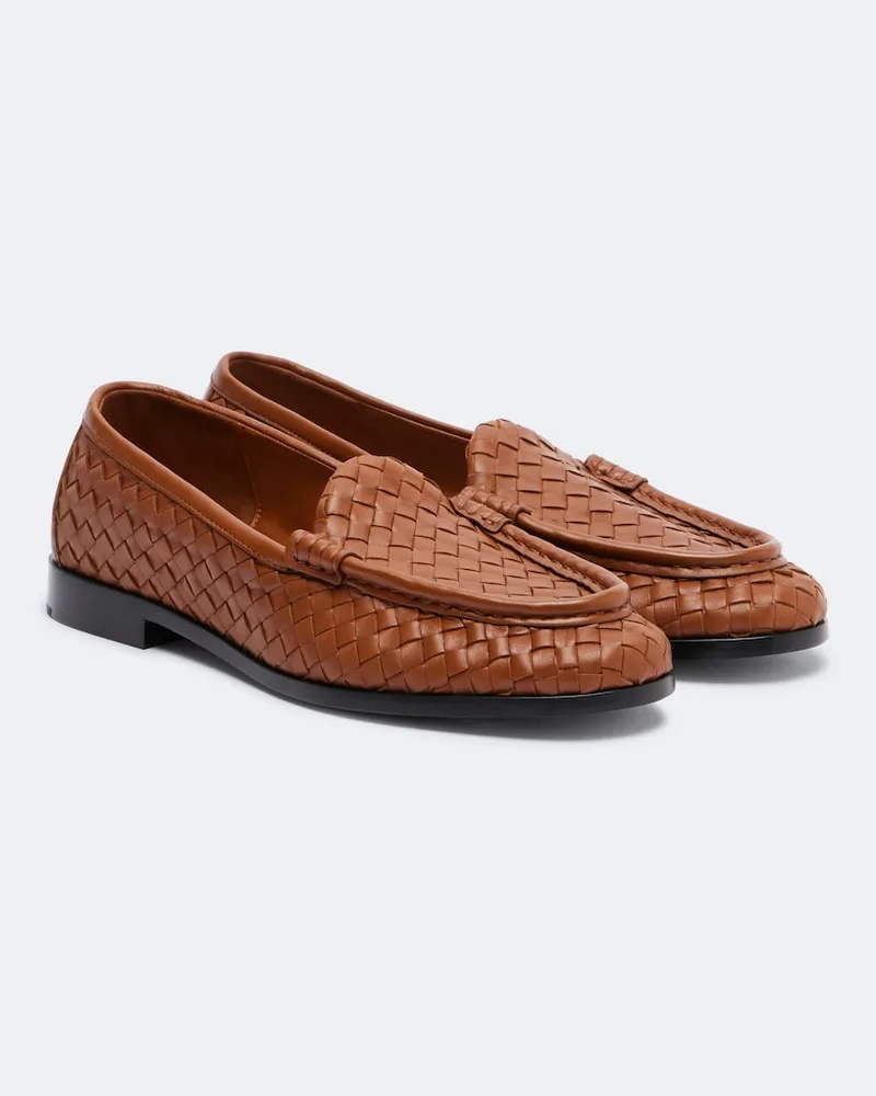 Bottega Veneta Mocassini Silenzio in pelle Intrecciato Marrone