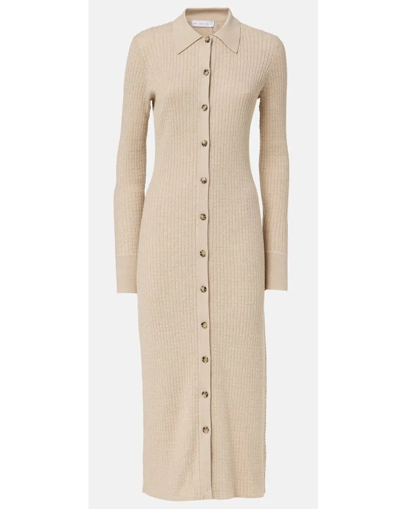 Proenza Schouler White Label - Abito midi Phillips in misto cotone Beige