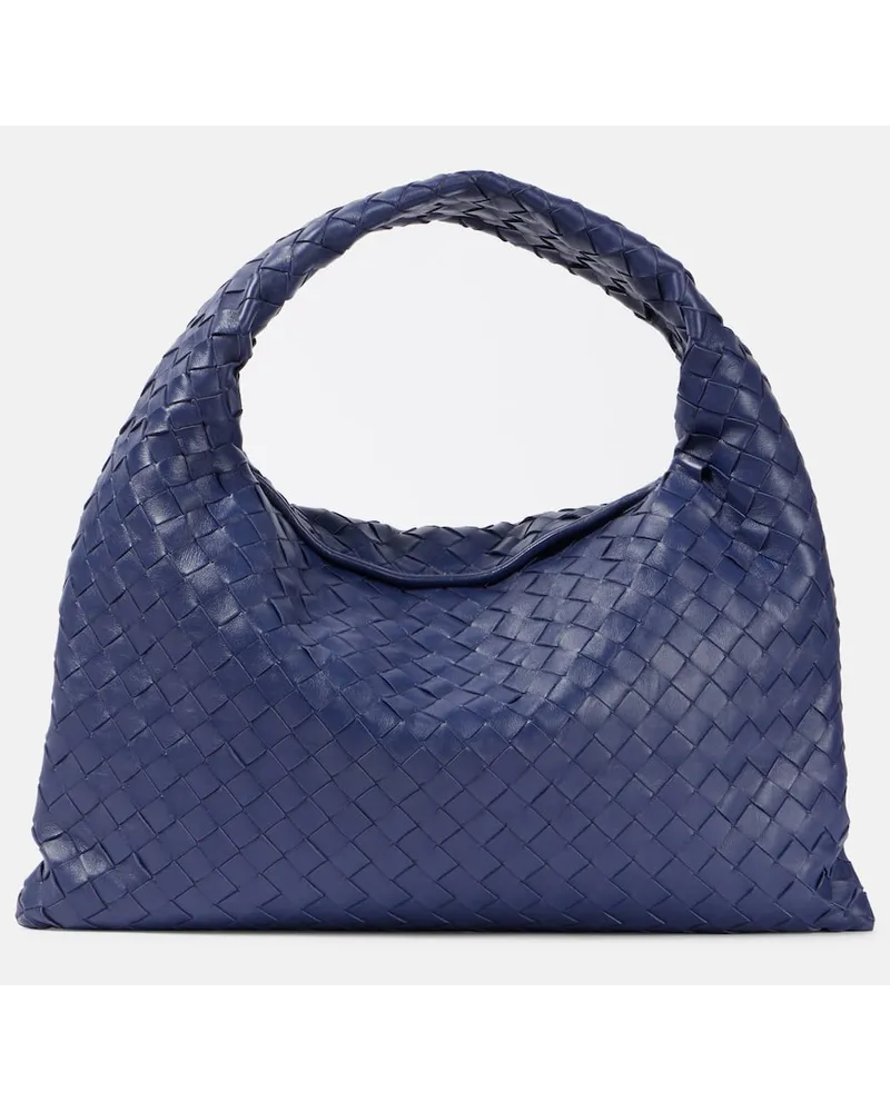 Bottega Veneta Borsa Hop Medium in pelle Blu