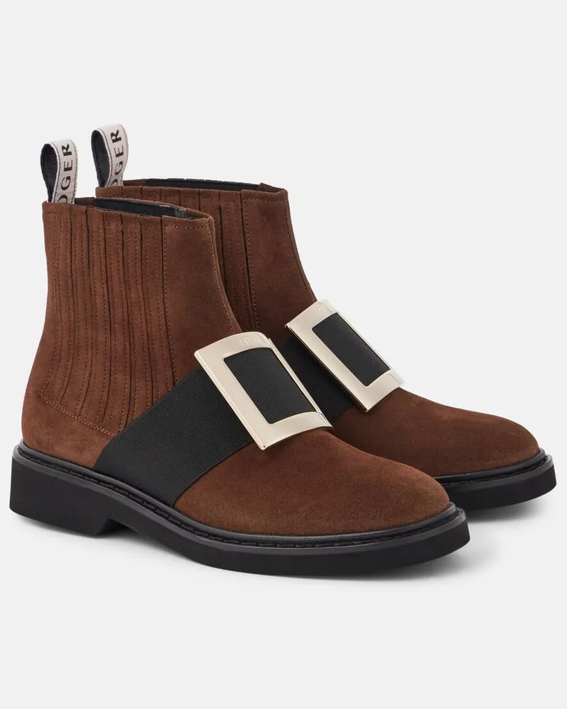 Roger Vivier Stivaletti Vivâ Ranger in suede Marrone