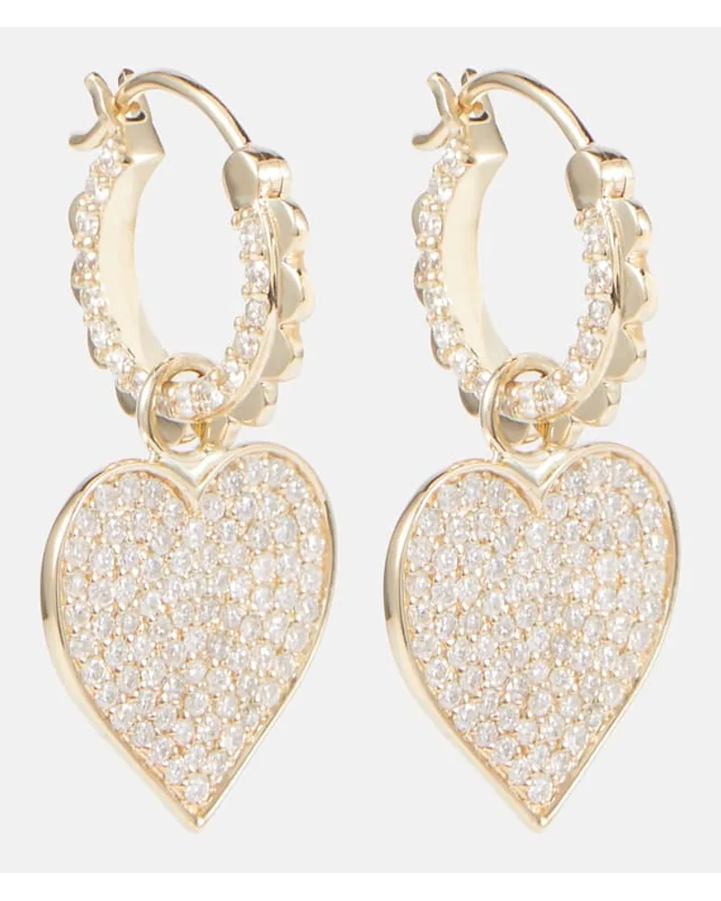 Sydney Evan Orecchini a cerchio in oro 14kt con diamanti Oro