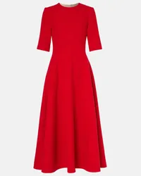 EMILIA WICKSTEAD Abito midi Georgie in georgette di lana Rosso