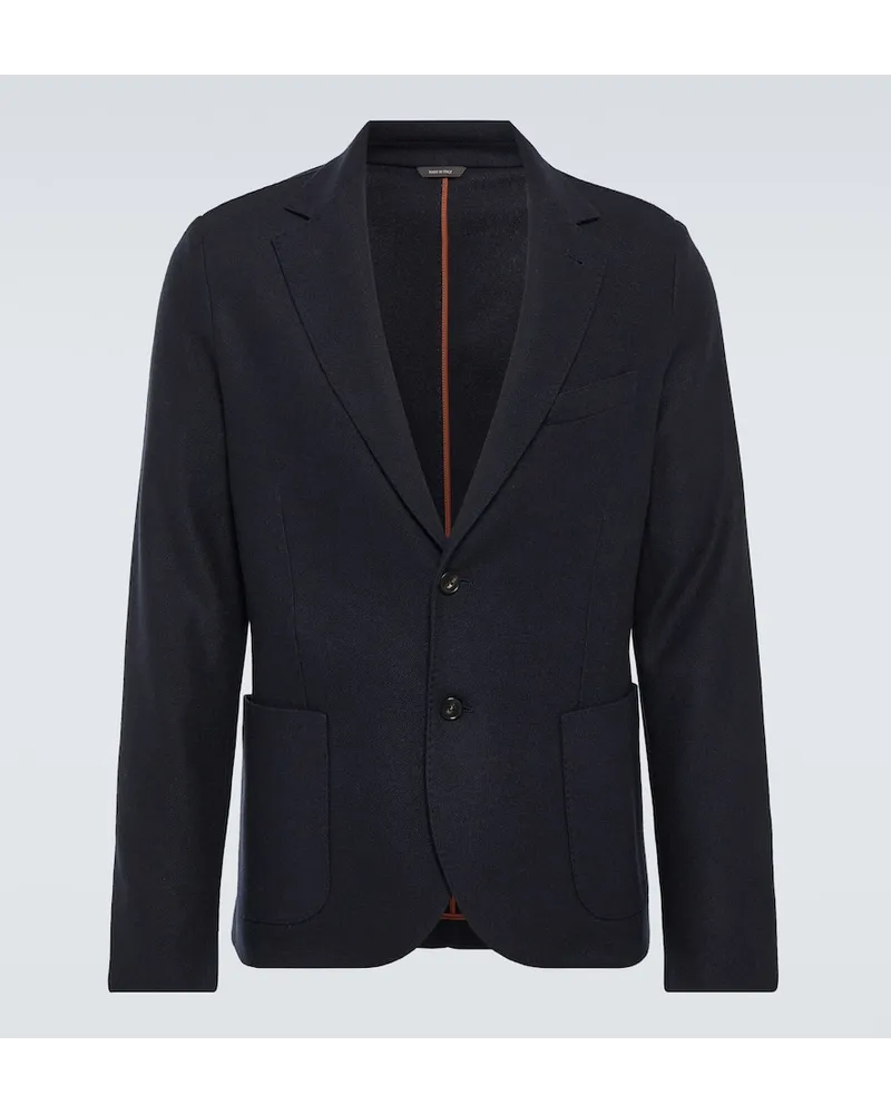 Loro Piana Giacca in seta e cashmere Blu