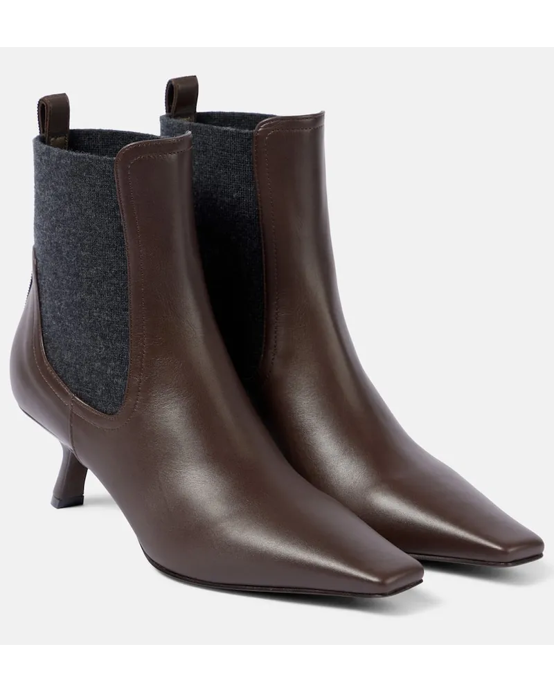 Brunello Cucinelli Stivaletti in pelle Marrone