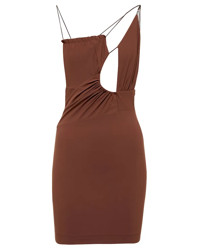 Nensi Dojaka Miniabito in jersey con cut-out Marrone