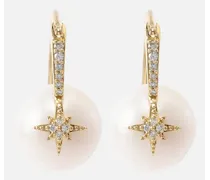 Orecchini Starburst in oro 14kt con diamanti e perle