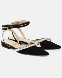 Mach & Mach Ballerine Diamond of Elizabeth in suede Nero