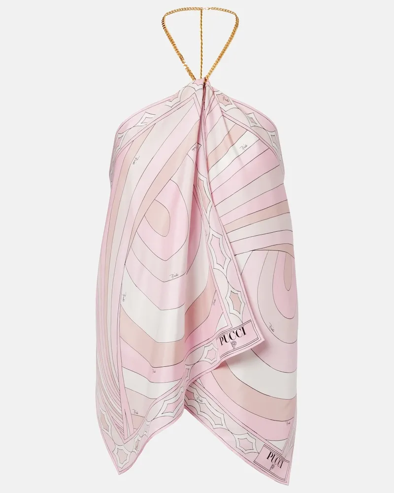 Emilio Pucci Top Iride in twill di seta Rosa