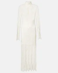 Ulla Johnson Abito lungo Talia in pizzo di misto cotone Bianco