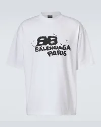 Balenciaga T-shirt BB Icon in jersey di cotone Bianco