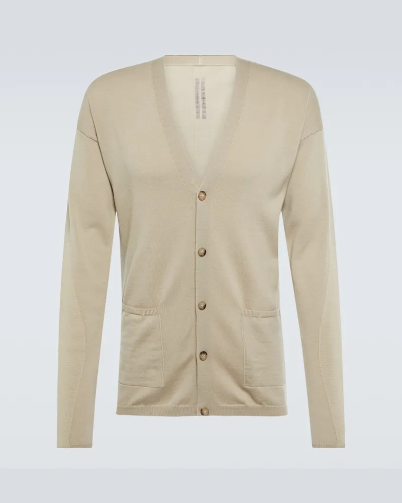 Rick Owens Cardigan Peter in lana e cotone Bianco