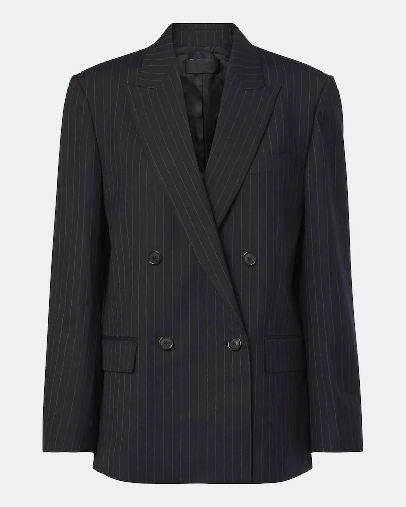 Nili Lotan Blazer Leston in lana gessato Blu