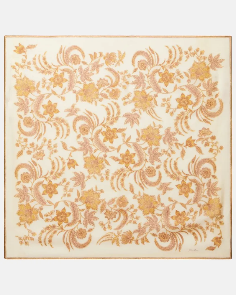 Loro Piana Foulard in cashmere e seta Giallo