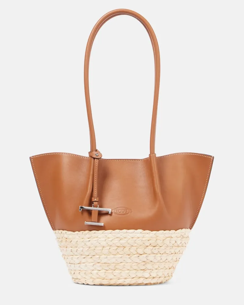 TOD'S Borsa a spalla T Timeless Small in pelle Neutro