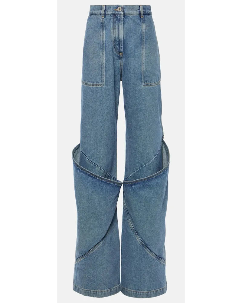 ATTICO Jeans a gamba larga e vita bassa Blu