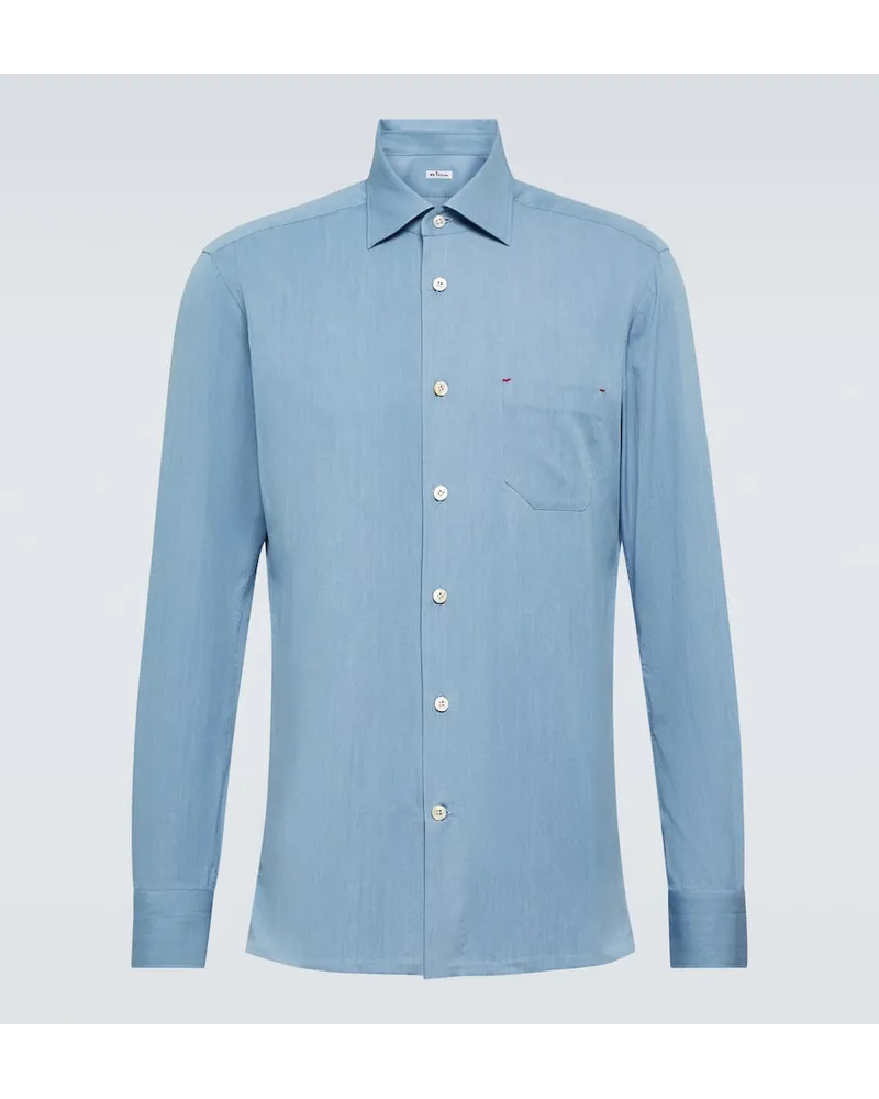 Kiton Camicia Oxford in cotone Blu