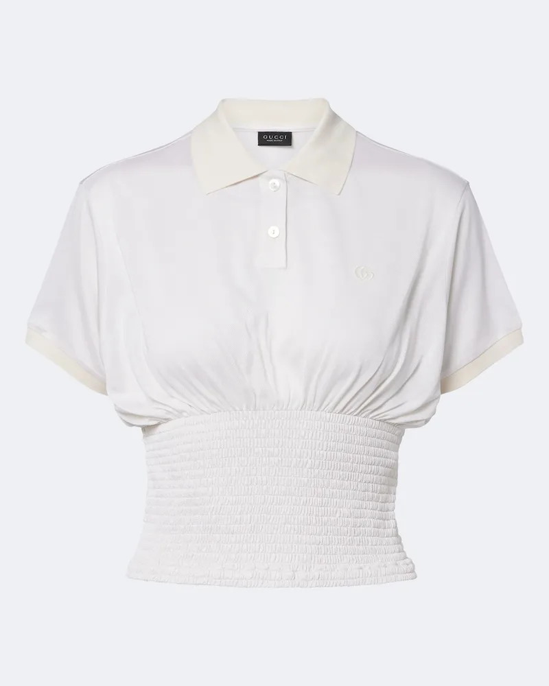 Gucci Top Double G in seta Bianco