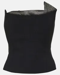 Roland Mouret Top in lana e seta con cristalli Nero