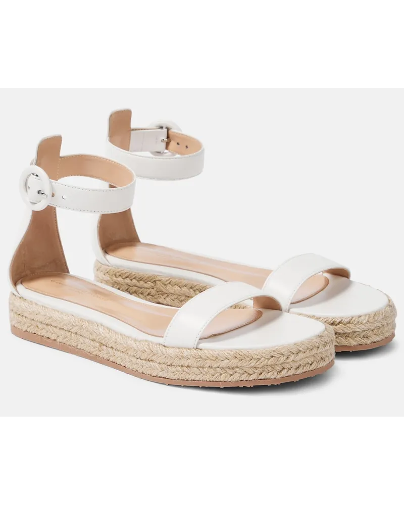 Gianvito Rossi Sandali espadrillas con platform in pelle Bianco