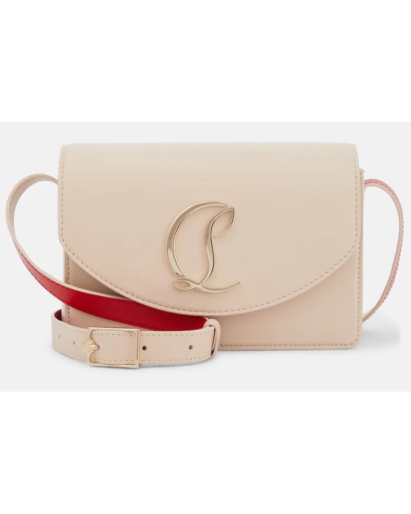 Christian Louboutin Borsa a tracolla Loubi54 Small in pelle Beige