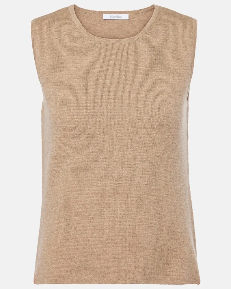 Max Mara Gilet Fosco in lana e cashmere Beige