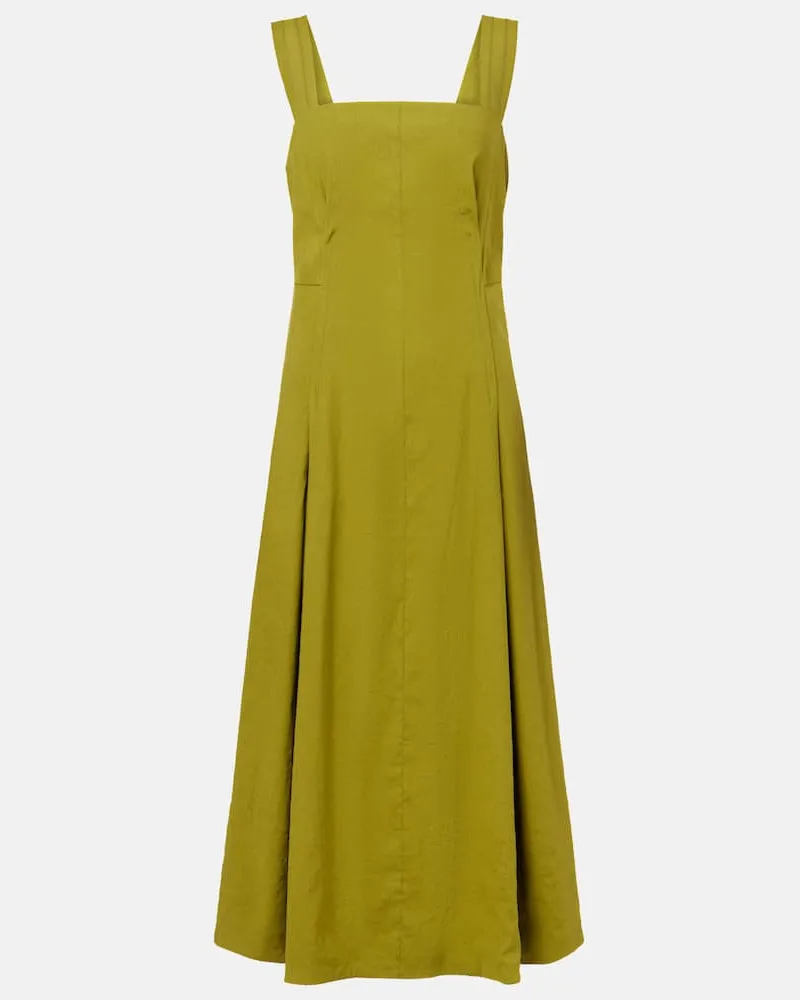 Vince Abito midi in misto lino Verde