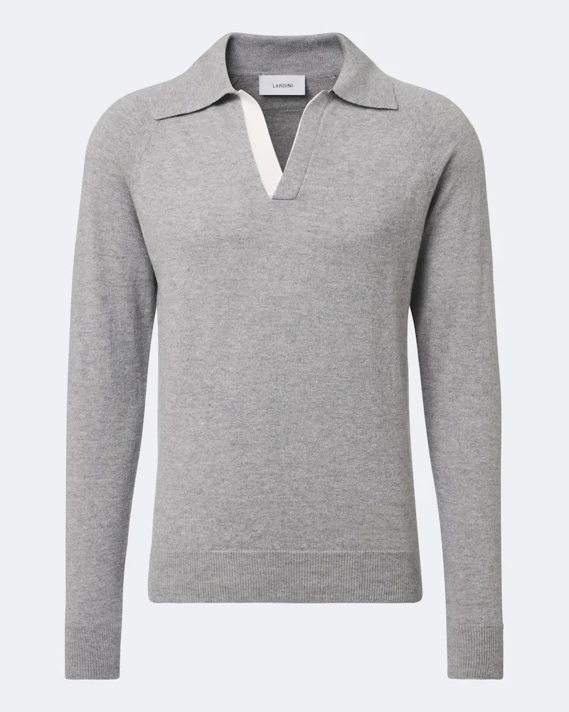 LARDINI Pullover in lana vergine e Cashmere Grigio