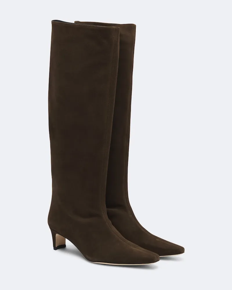 STAUD Stivali Wally in suede Marrone